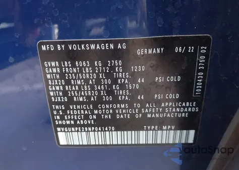 2022 Volkswagen Id.4 Awd Pro S из США, поврежденный, VIN WVGUNPE29NP041470